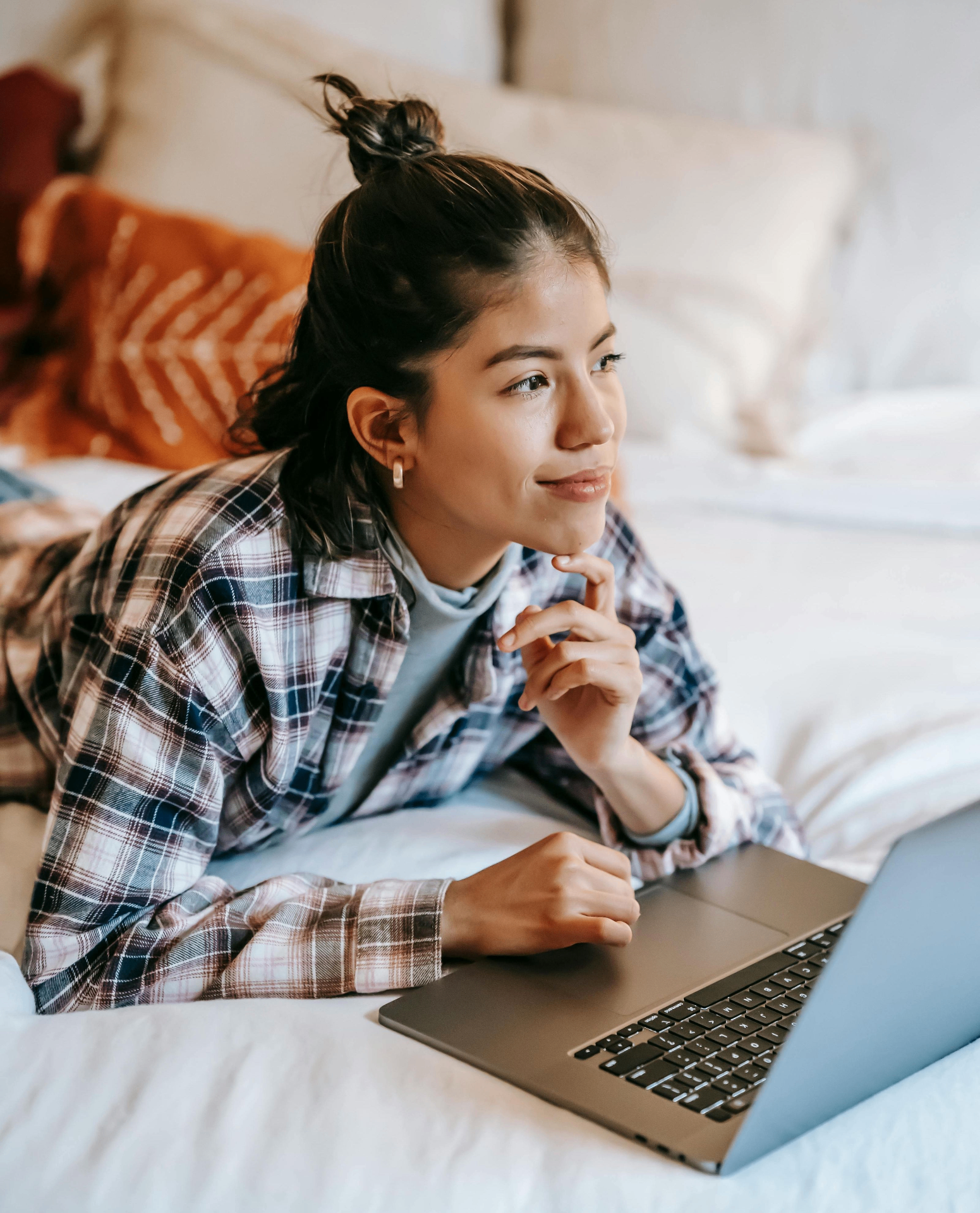 Women connecting in an online support group session